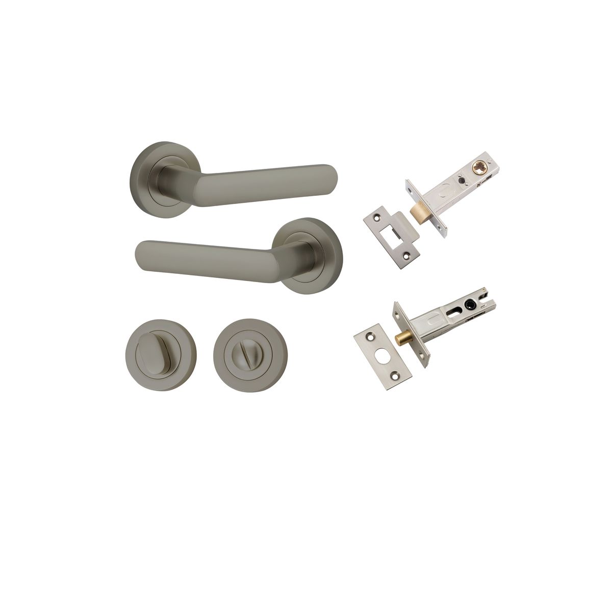 16870KPRIV60 - Osaka Lever - Round Rose Privacy Kit with Separate Privacy Turn - Graphite PVD - Privacy