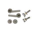 16870KPRIV60 - Osaka Lever - Round Rose Privacy Kit with Separate Privacy Turn - Graphite PVD - Privacy