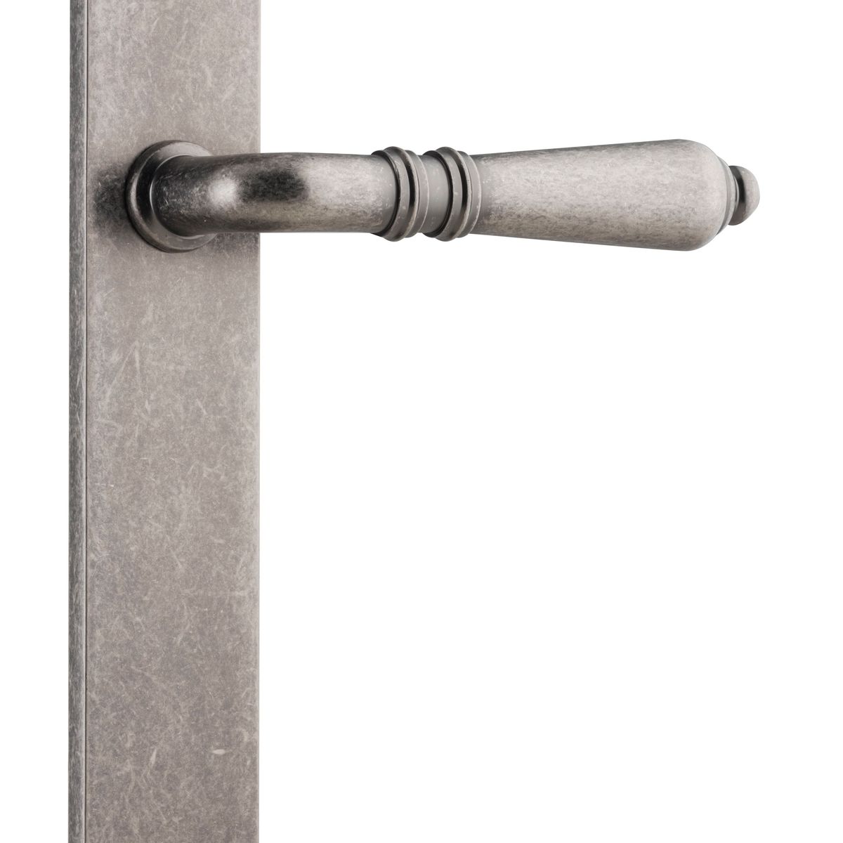 13700 - Sarlat Lever - Rectangular Backplate - Distressed Nickel - Passage