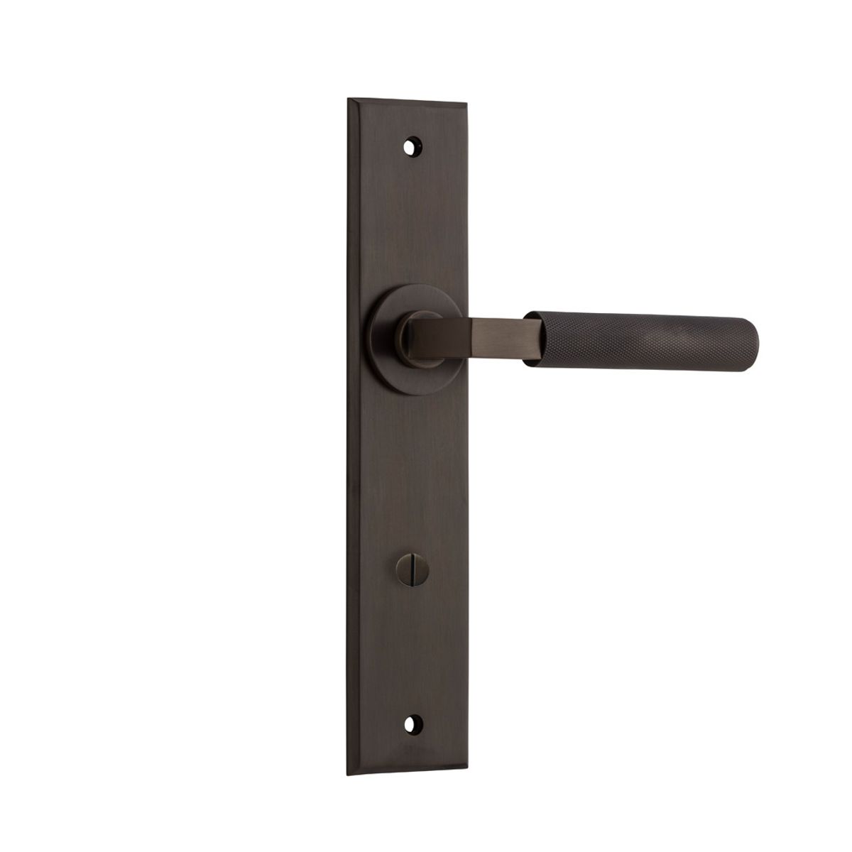 10796P85 - Brunswick Lever - Chamfered Backplate - Signature Brass - Privacy