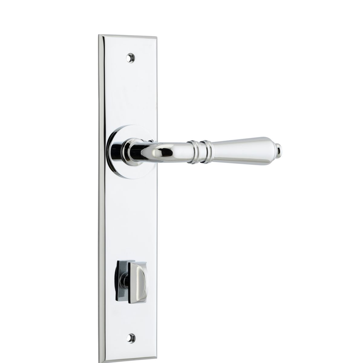 11780P85 - Sarlat Lever - Chamfered Backplate - Polished Chrome - Privacy
