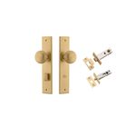 15446KPRIV60 - Cambridge Knob - Chamfered Backplate Privacy Kit with Privacy Turn - Brushed Brass - Privacy