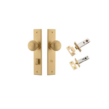 Cambridge Knob - Chamfered Backplate Privacy Kit with Privacy Turn