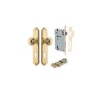 10330KENTR60KT - Guildford Knob - Shouldered Backplate Entrance Kit with High Security Lock - Polished Brass - Entrance