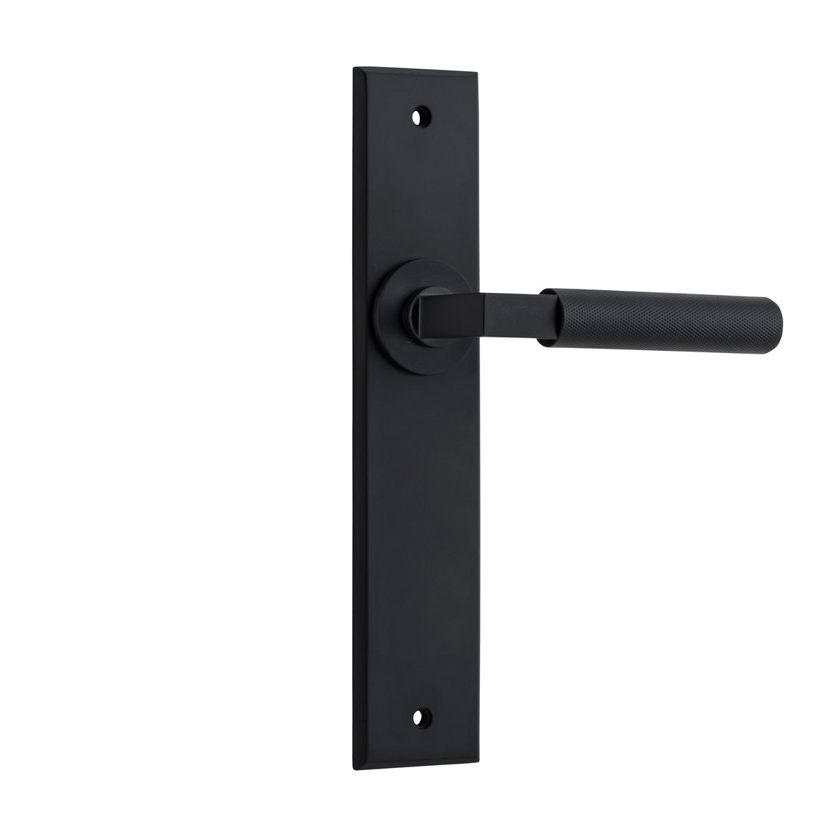 12796 - Brunswick Lever - Chamfered Backplate - Matt Black - Passage