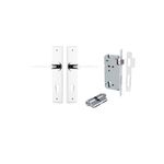 11758KENTR60KK - Como Lever - Chamfered Backplate Entrance Kit with High Security Lock - Polished Chrome - Entrance