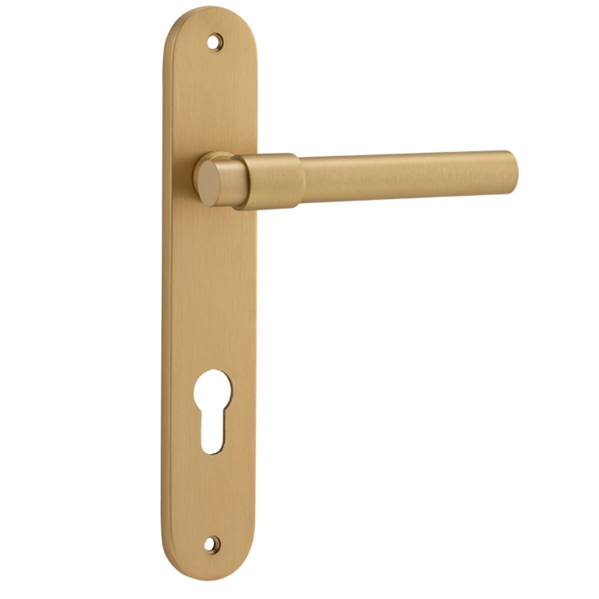 15400E85 - Helsinki Lever - Oval Backplate - Brushed Brass - Entrance