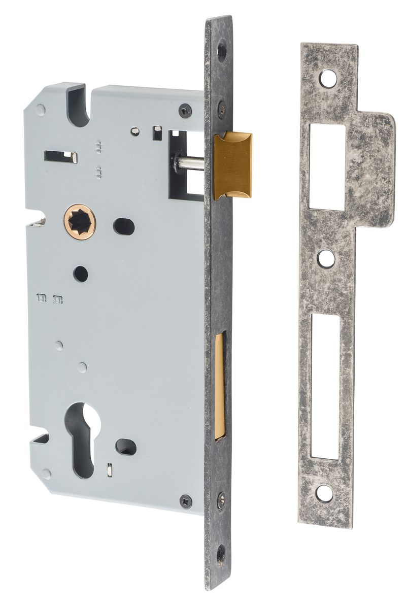 6083 - 85mm Euro Mortice Locks - 60mm Backset - Distressed Nickel