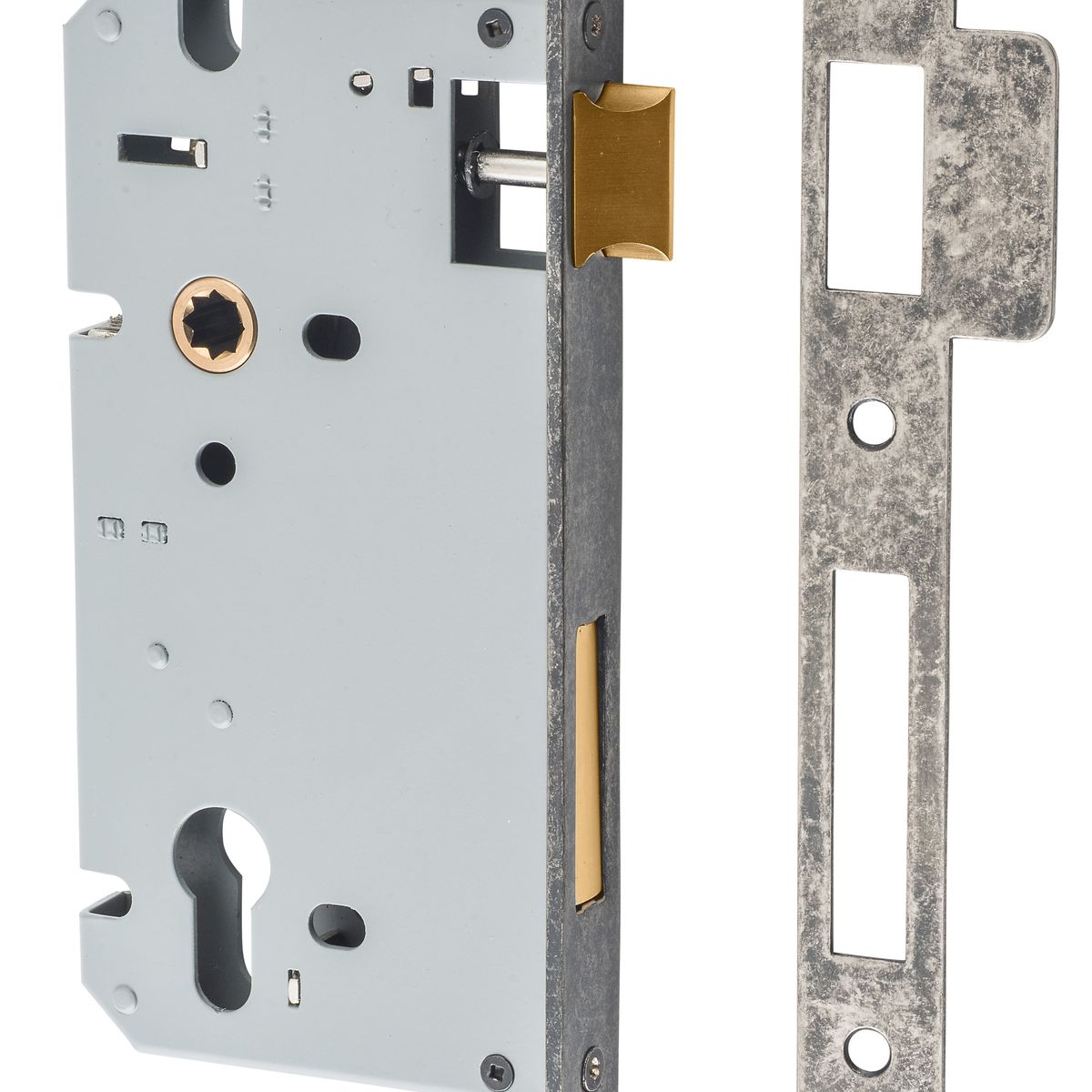 6083 - 85mm Euro Mortice Locks - 60mm Backset - Distressed Nickel