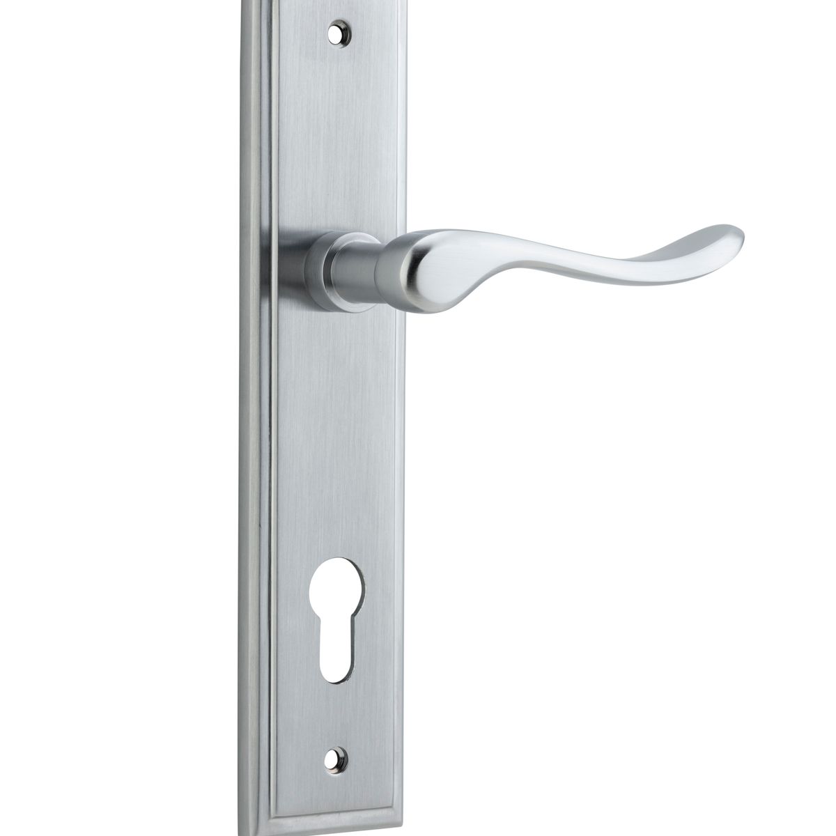 12426E85 - Stirling Lever - Stepped Backplate - Brushed Chrome - Entrance