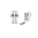 14831KENTR60KT - Paddington Knob - Chamfered Backplate Entrance Kit with High Security Lock - Satin Nickel - Entrance