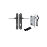 12770KENTR60KT - Como Lever - Oval Backplate Entrance Kit with High Security Lock - Matt Black - Entrance