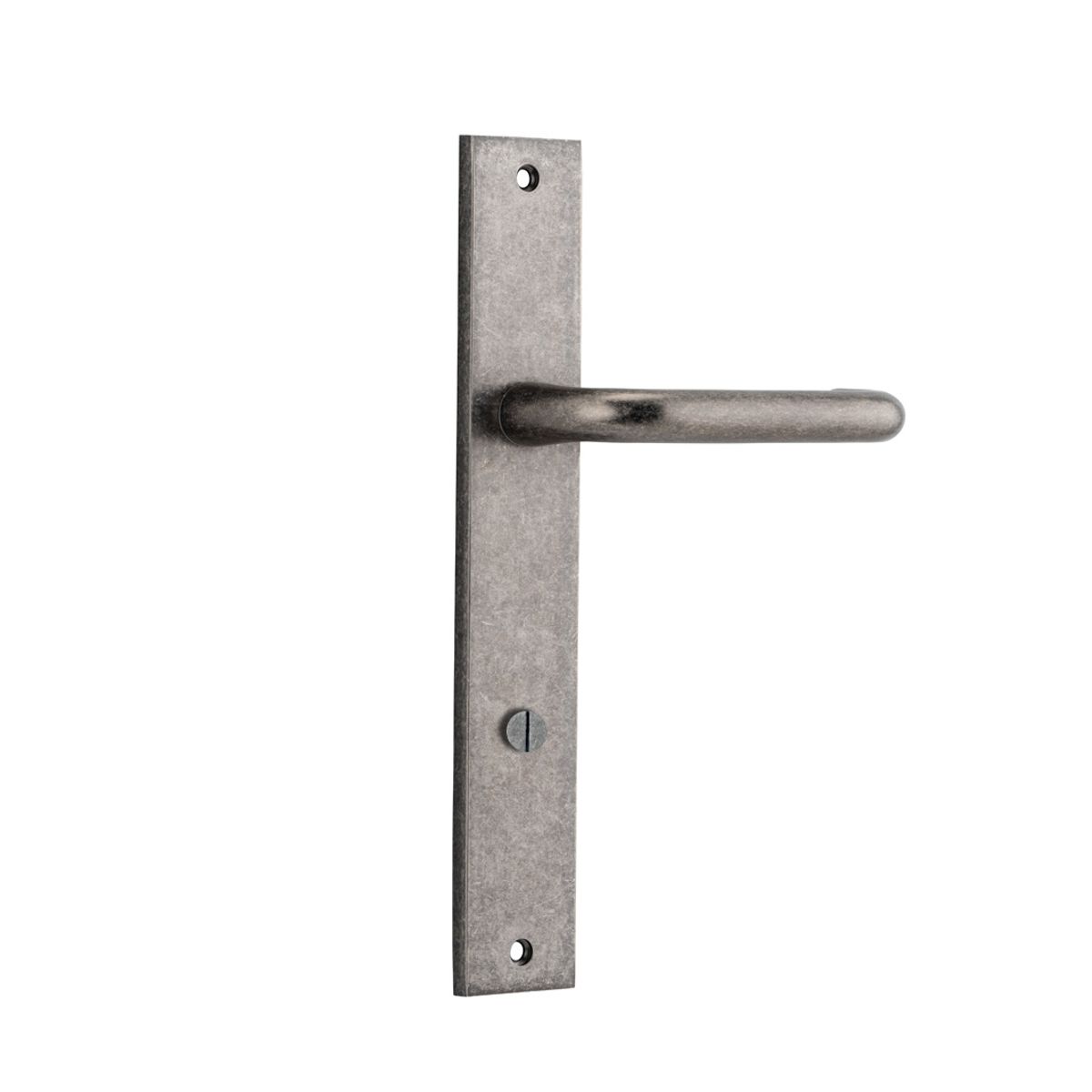 13844P85 - Oslo Lever - Rectangular Backplate - Distressed Nickel - Privacy