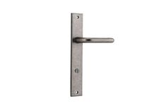 13844P85 - Oslo Lever - Rectangular Backplate - Distressed Nickel - Privacy