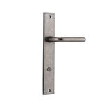 13844P85 - Oslo Lever - Rectangular Backplate - Distressed Nickel - Privacy