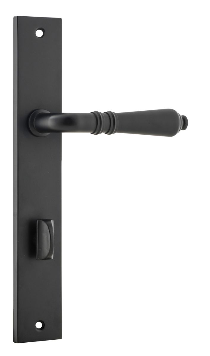 12700P85 - Sarlat Lever - Rectangular Backplate - Matt Black - Privacy
