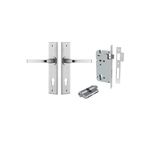 12288KENTR60KK - Annecy Lever - Chamfered Backplate Entrance Kit with High Security Lock - Brushed Chrome - Entrance