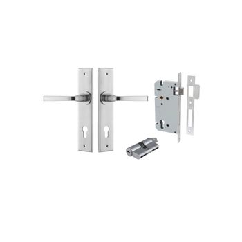 Annecy Lever - Chamfered Backplate Entrance Kit with High Security Lock