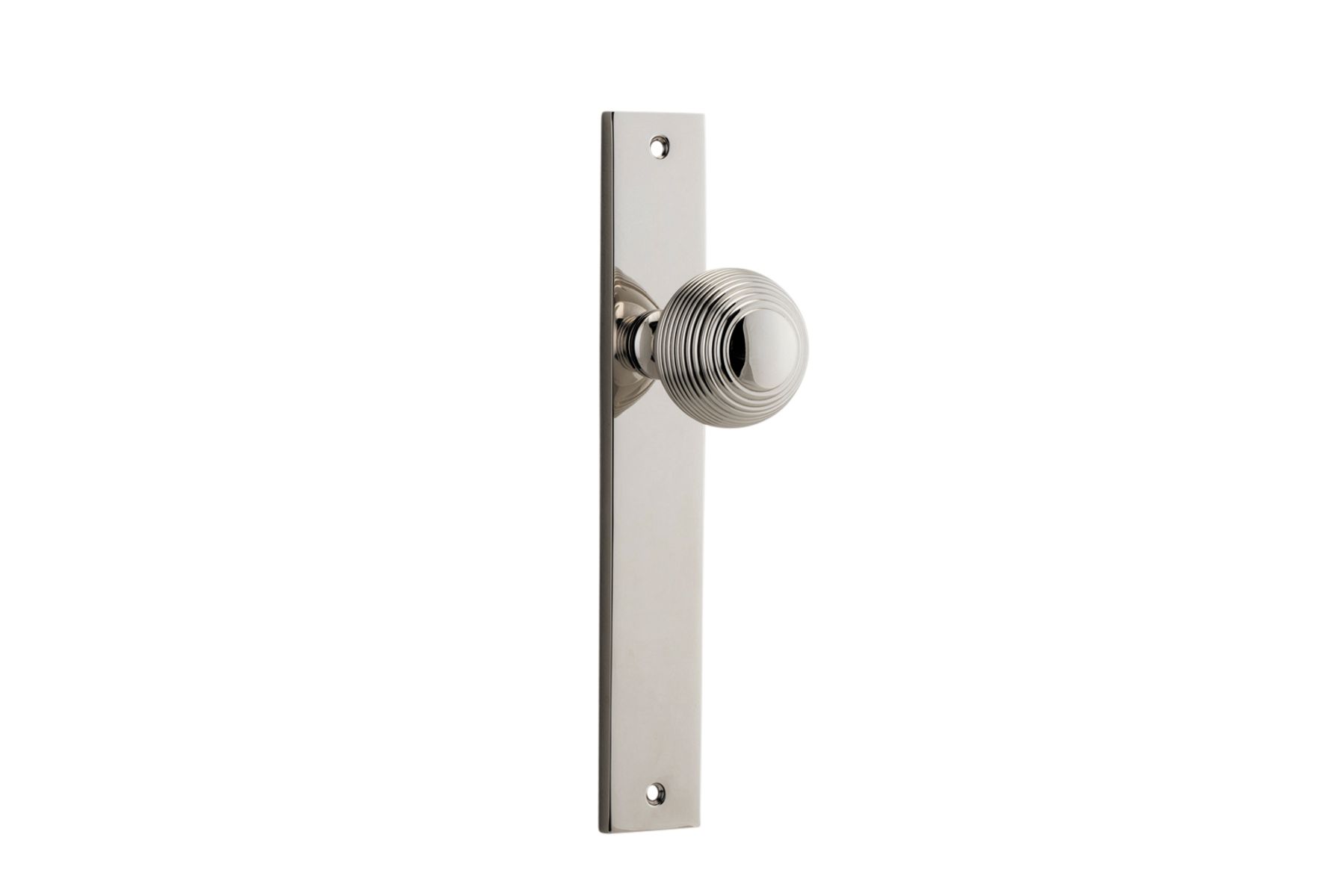 14324 - Guildford Knob - Rectangular Backplate - Polished Nickel - Passage