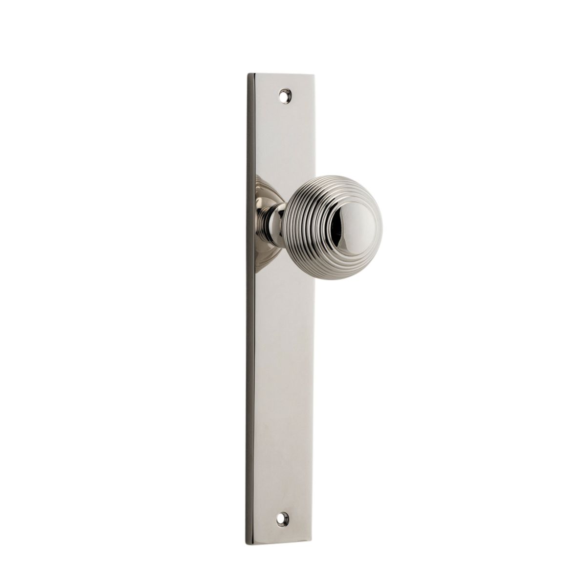 14324 - Guildford Knob - Rectangular Backplate - Polished Nickel - Passage