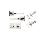 0398KPRIV60 - Annecy Lever - Square Rose Privacy Kit with Separate Privacy Turn - Polished Nickel - Privacy