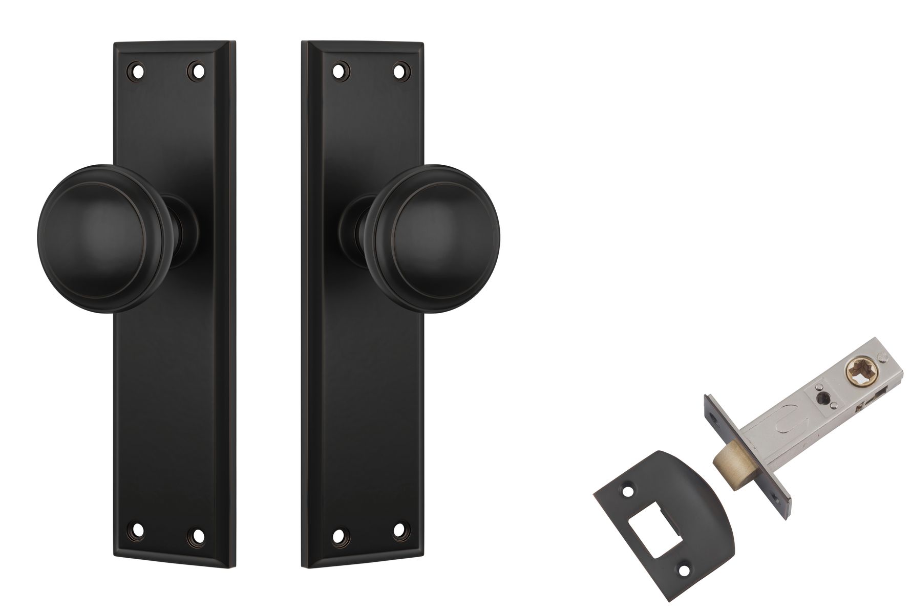 Milton Door Knob - Long Backplate Passage Set