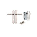 14724KENTR60KK - Sarlat Lever - Oval Backplate Entrance Kit with High Security Lock - Satin Nickel - Entrance