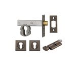 22550K70KTES - Euro Mortice Deadbolt Kit - 70mm Backset with Square Euro Escutcheon Key/Thumb - Signature Brass - Entrance