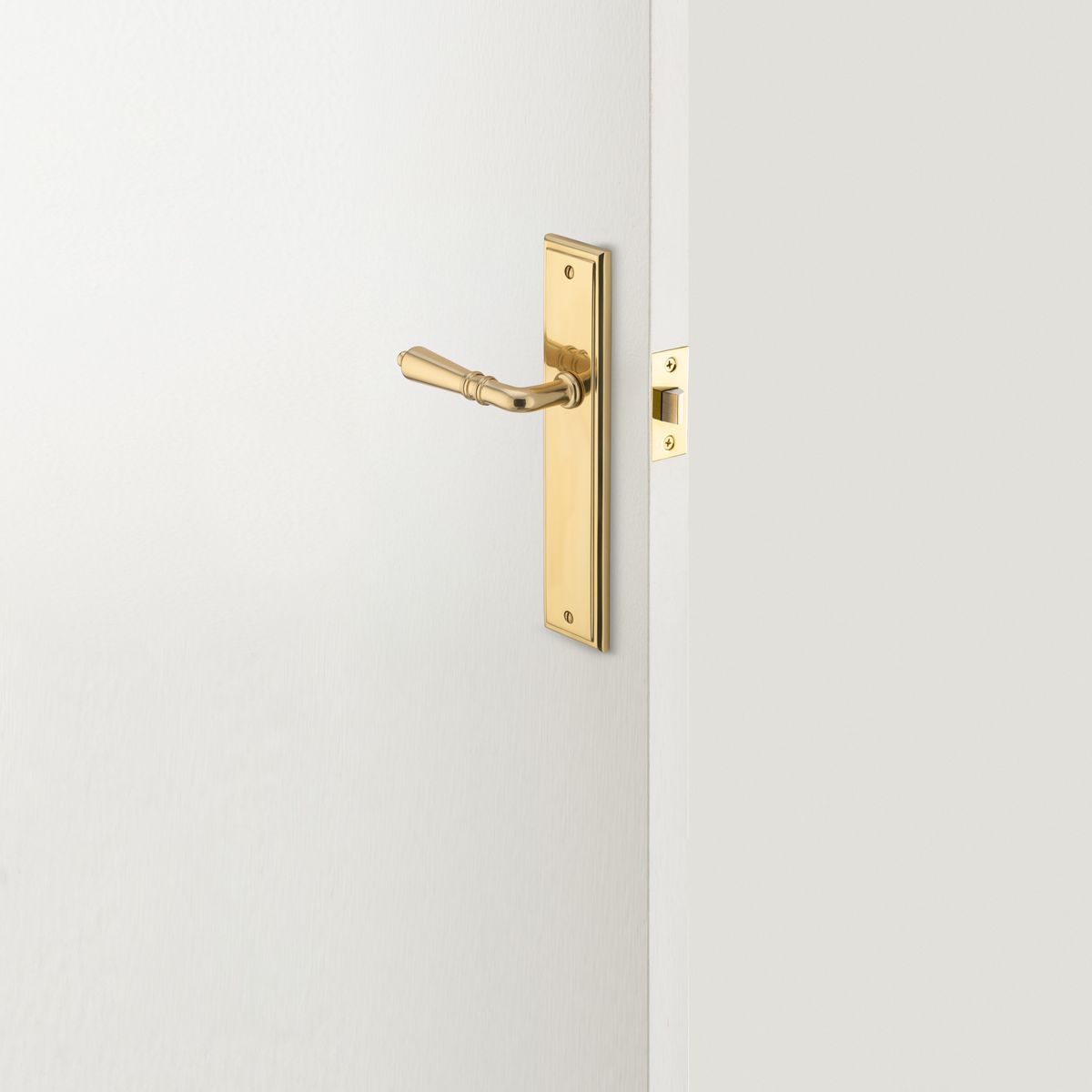 10236KENTR60KK - Sarlat Lever - Stepped Backplate Entrance Kit with High Security Lock - Polished Brass - Entrance