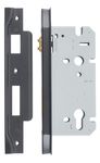 6073 - Rebated 85mm Euro Roller Mortice Locks - 60mm Backset - Matt Black