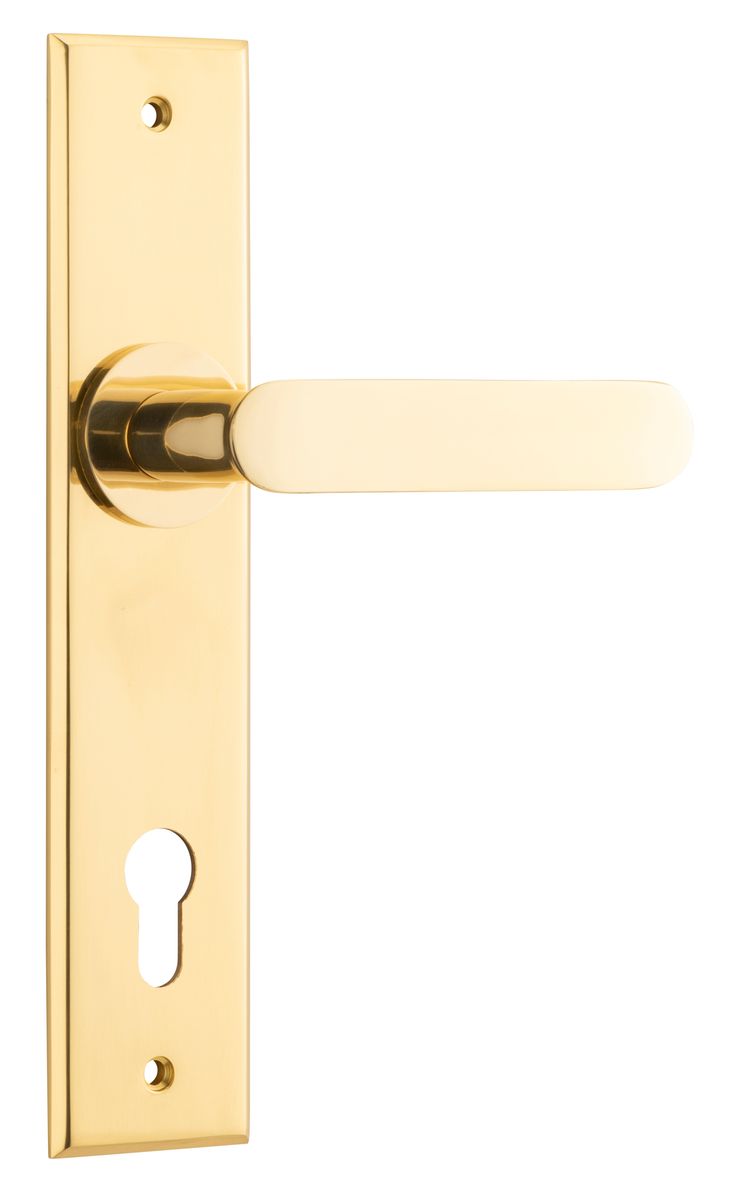 10284E85 - Bronte Lever - Chamfered Backplate - Polished Brass - Entrance