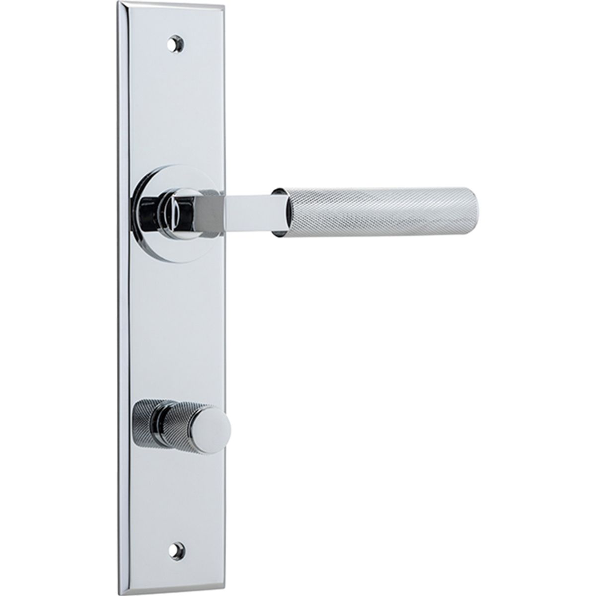 11796P85 - Brunswick Lever - Chamfered Backplate - Polished Chrome - Privacy