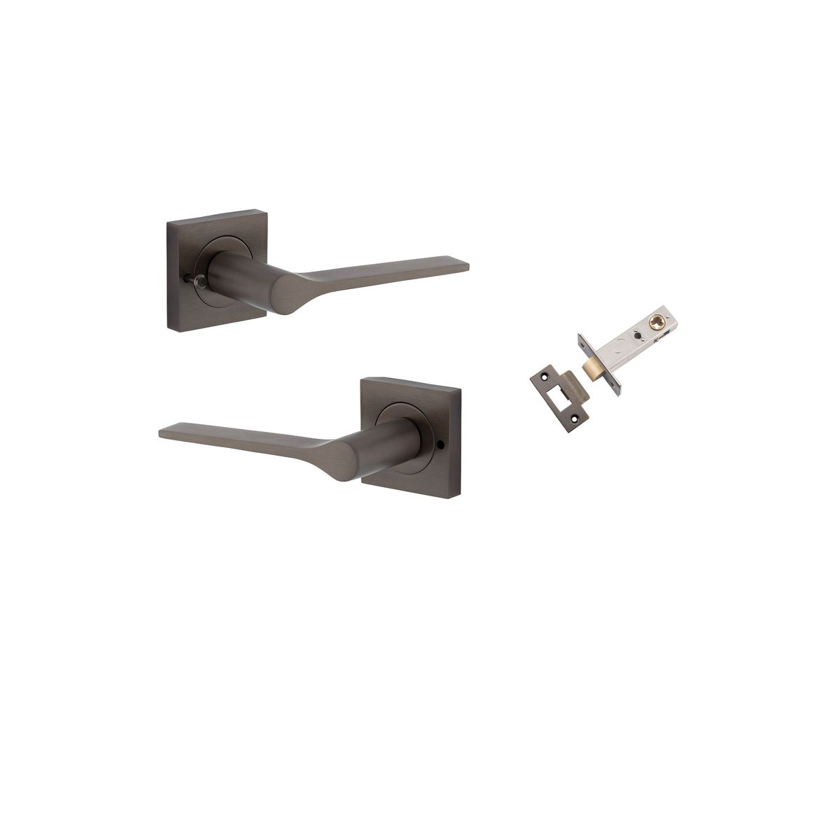 0431KIBPRIV60 - Como Lever - Square Rose Privacy Kit (Inbuilt Privacy) - Signature Brass - Privacy