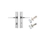 12288KPRIV60 - Annecy Lever - Chamfered Backplate Privacy Kit with Privacy Turn - Brushed Chrome - Privacy