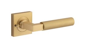 0464KIBPRIV60 - Berlin Lever - Square Rose Privacy Kit (Inbuilt Privacy) - Brushed Brass - Privacy