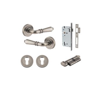 Sarlat Lever - Round Rose Entrance Kit with Separate High Security Lock