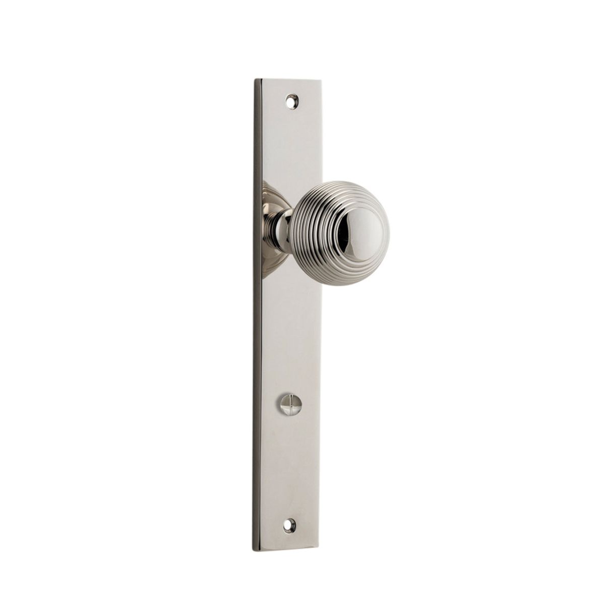 14324P85 - Guildford Knob - Rectangular Backplate - Polished Nickel - Privacy
