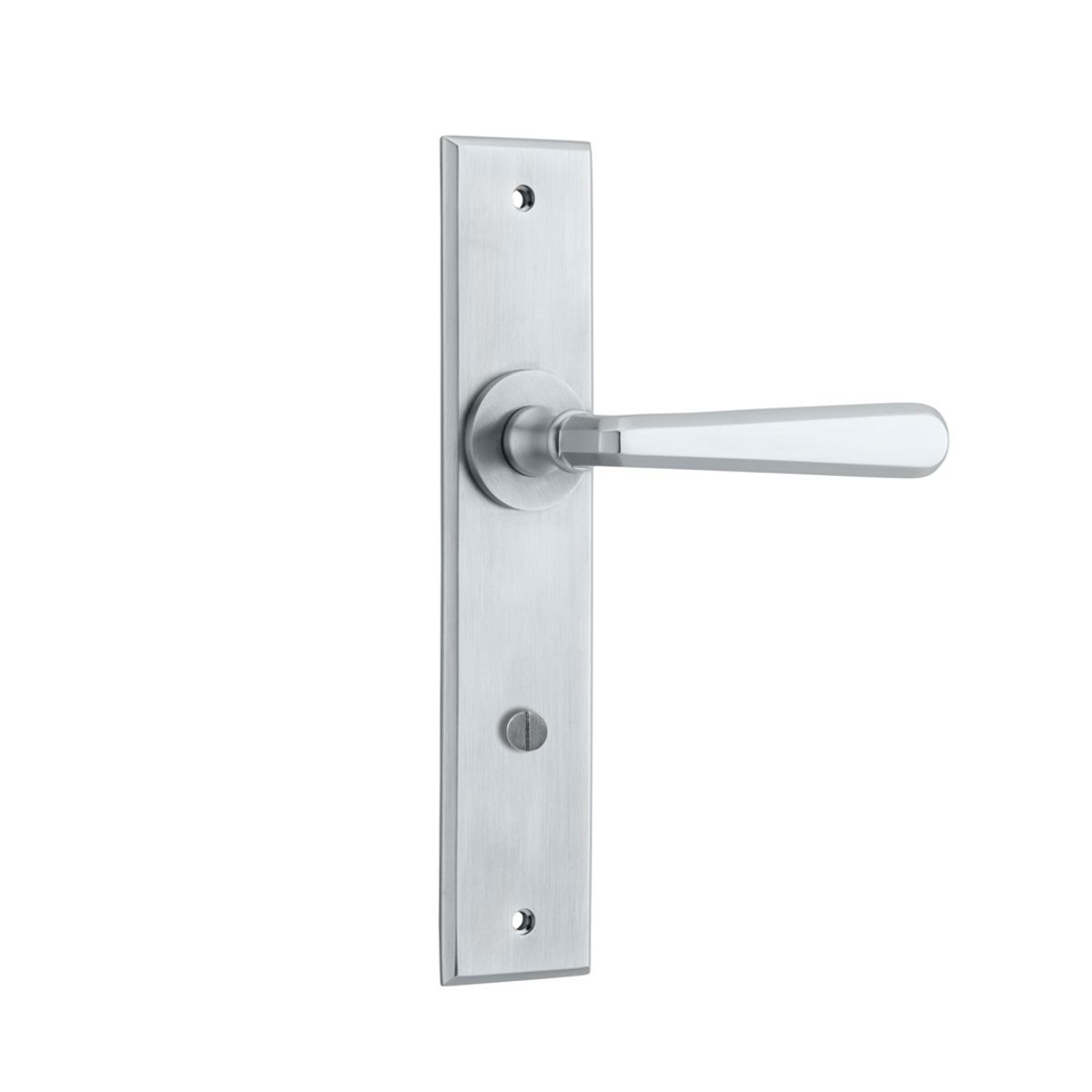 12380 - Copenhagen Lever - Chamfered Backplate - Brushed Chrome - Passage