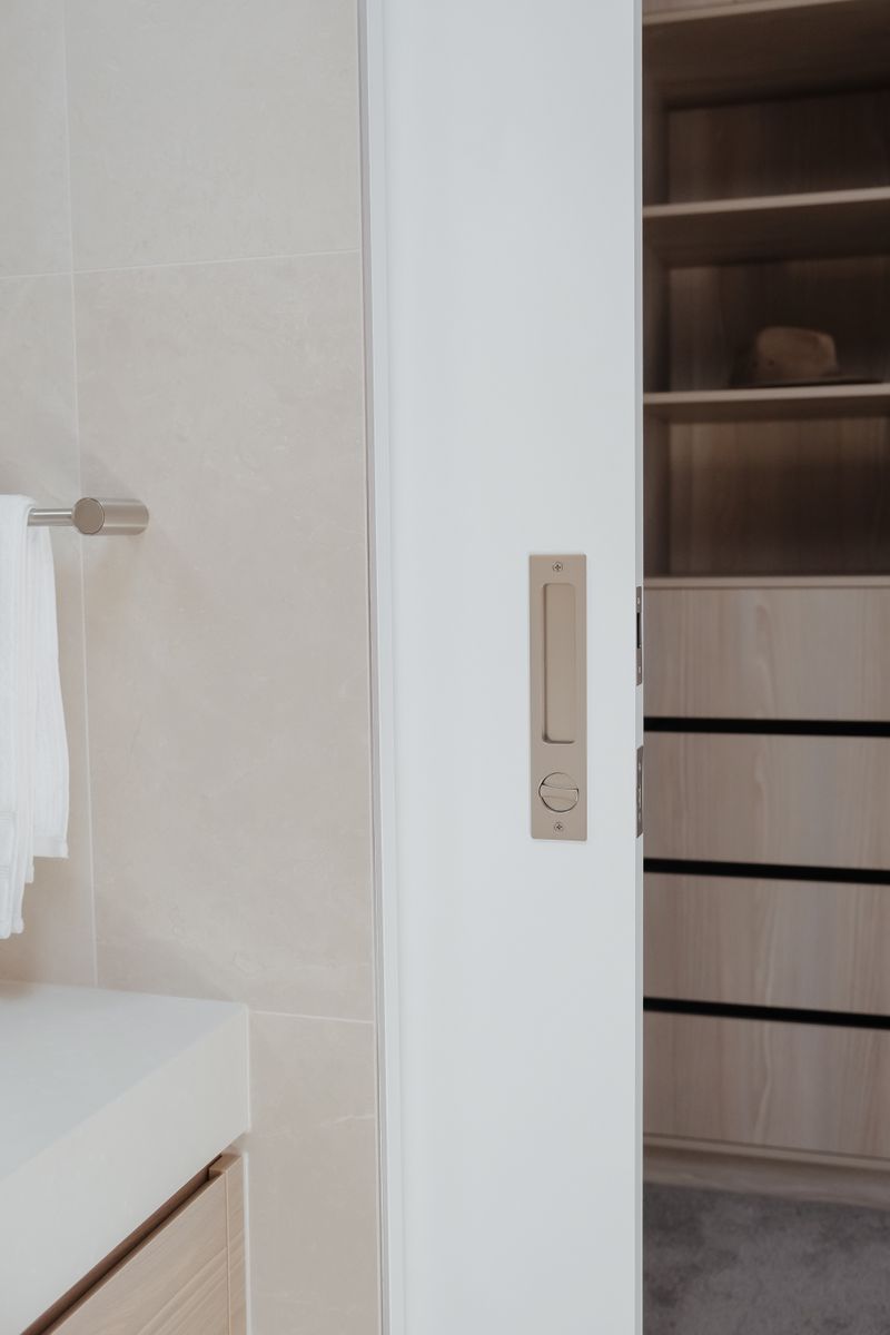 21419P - Rectangular Sliding Door Pull Privacy Kit with Privacy Turn - Satin Nickel - Privacy