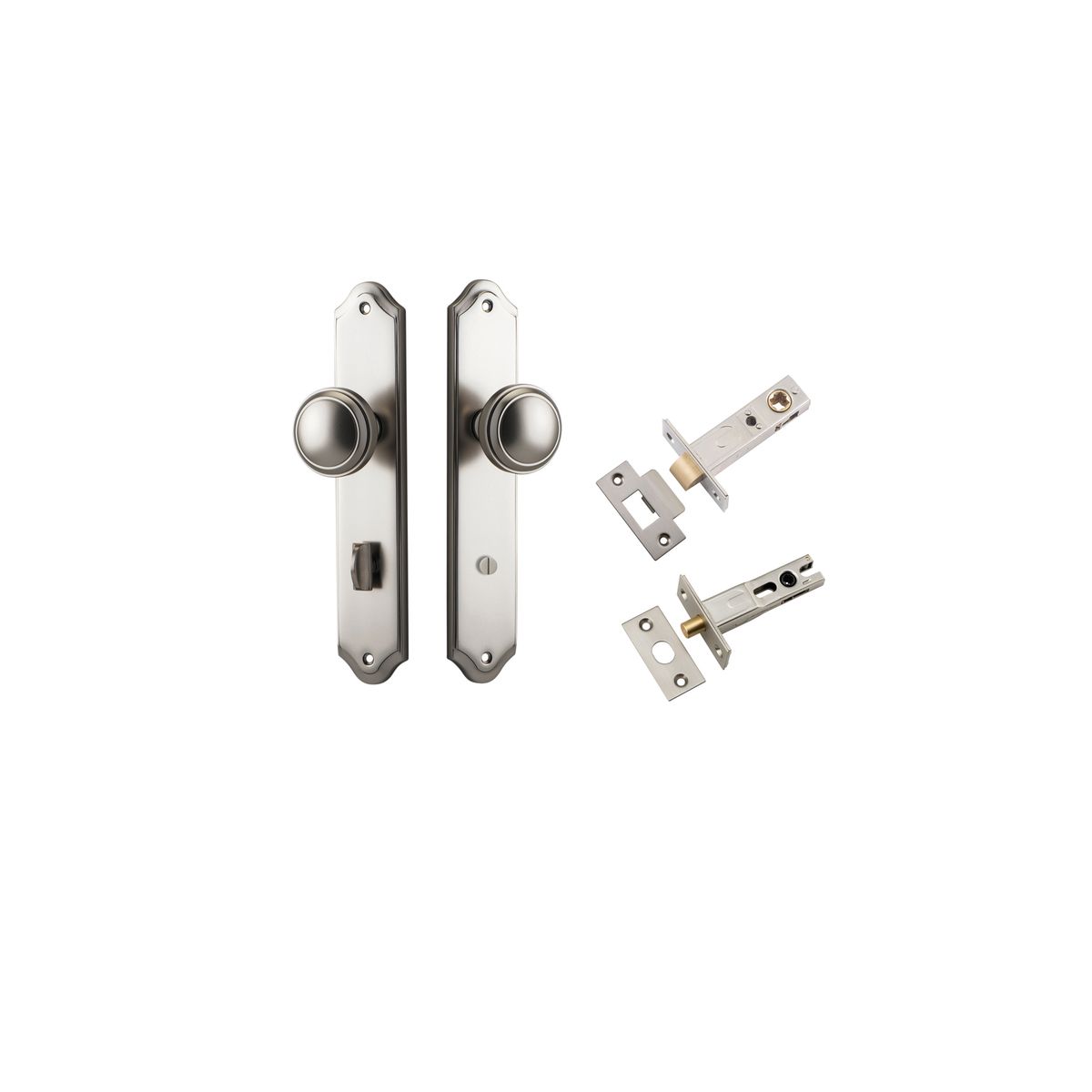 14826KPRIV60 - Paddington Knob - Shouldered Backplate Privacy Kit with Privacy Turn - Satin Nickel - Privacy