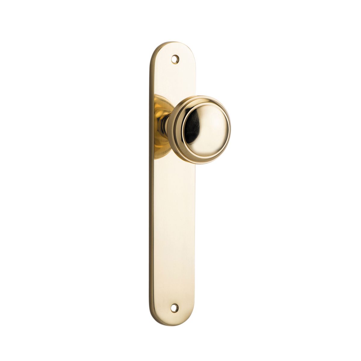10332 - Paddington Knob - Oval Backplate - Polished Brass - Passage