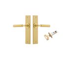 16394KPASS60 - Berlin Lever - Chamfered Backplate Passage Kit - Brushed Gold PVD - Passage