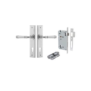 Verona Lever - Chamfered Backplate Entrance Kit with High Security Lock