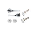 0325KPRIV60 - Annecy Lever - Round Rose Privacy Kit with Separate Privacy Turn - Brushed Chrome - Privacy