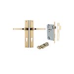 10208KENTR60KT - Annecy Lever - Rectangular Backplate Entrance Kit with High Security Lock - Polished Brass - Entrance