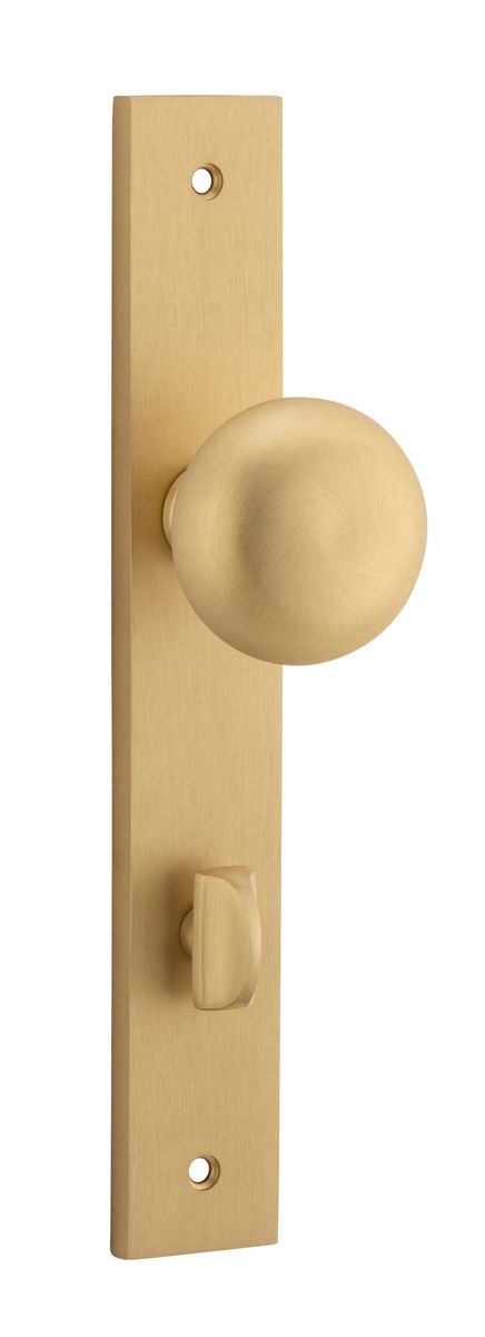15322P85 - Cambridge Knob - Rectangular Backplate - Brushed Brass - Privacy