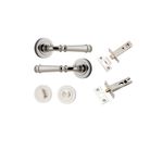 0318KPRIV60 - Verona Lever - Round Rose Privacy Kit with Separate Privacy Turn - Polished Nickel - Privacy