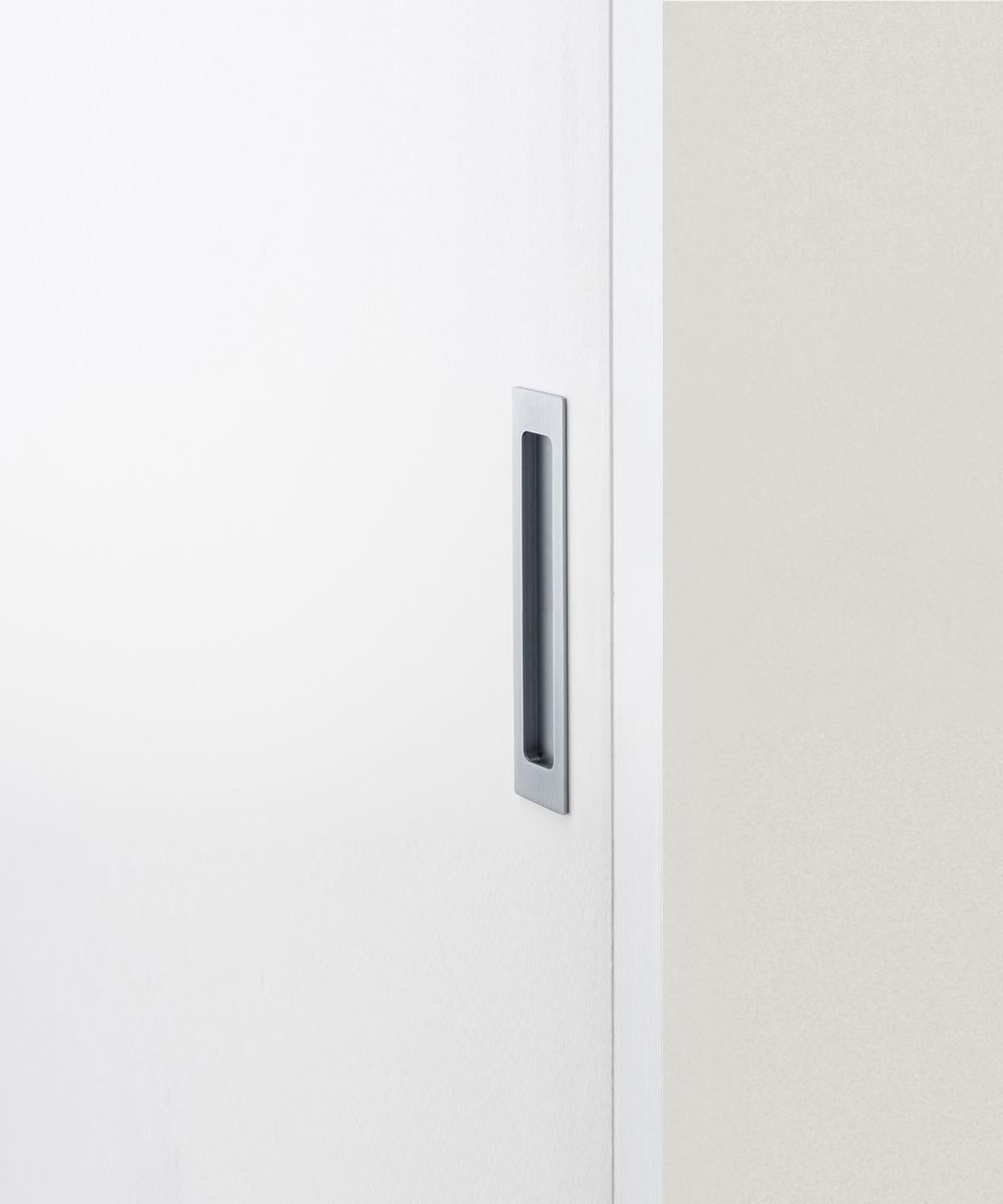 21784 - Rectangular Flush Pull - Brushed Chrome - Passage