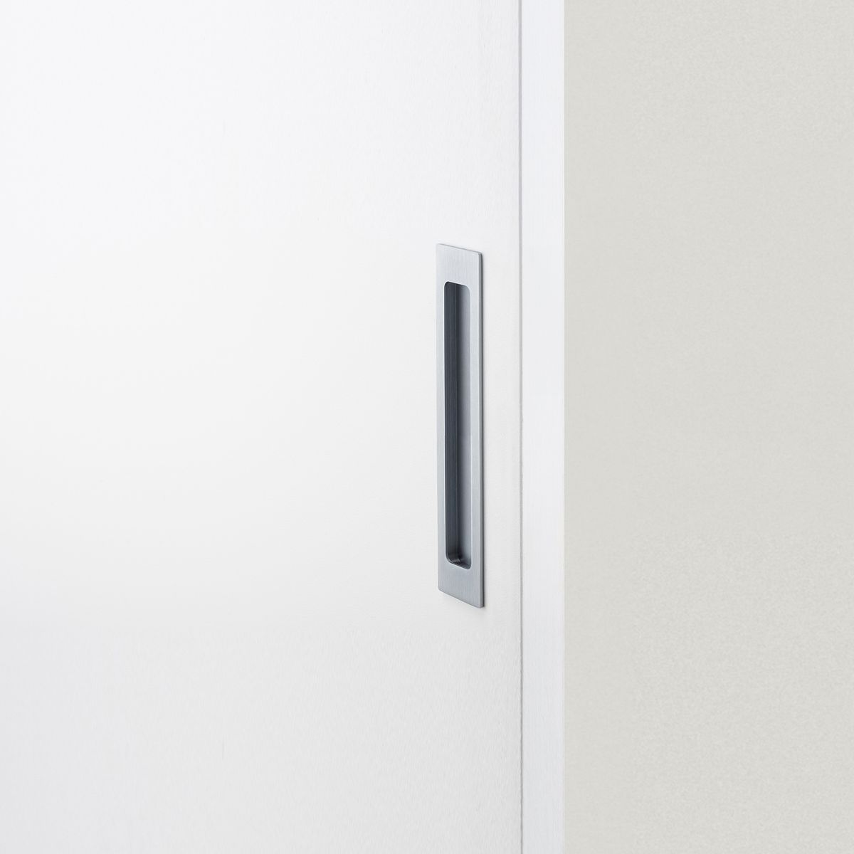 21784 - Rectangular Flush Pull - Brushed Chrome - Passage