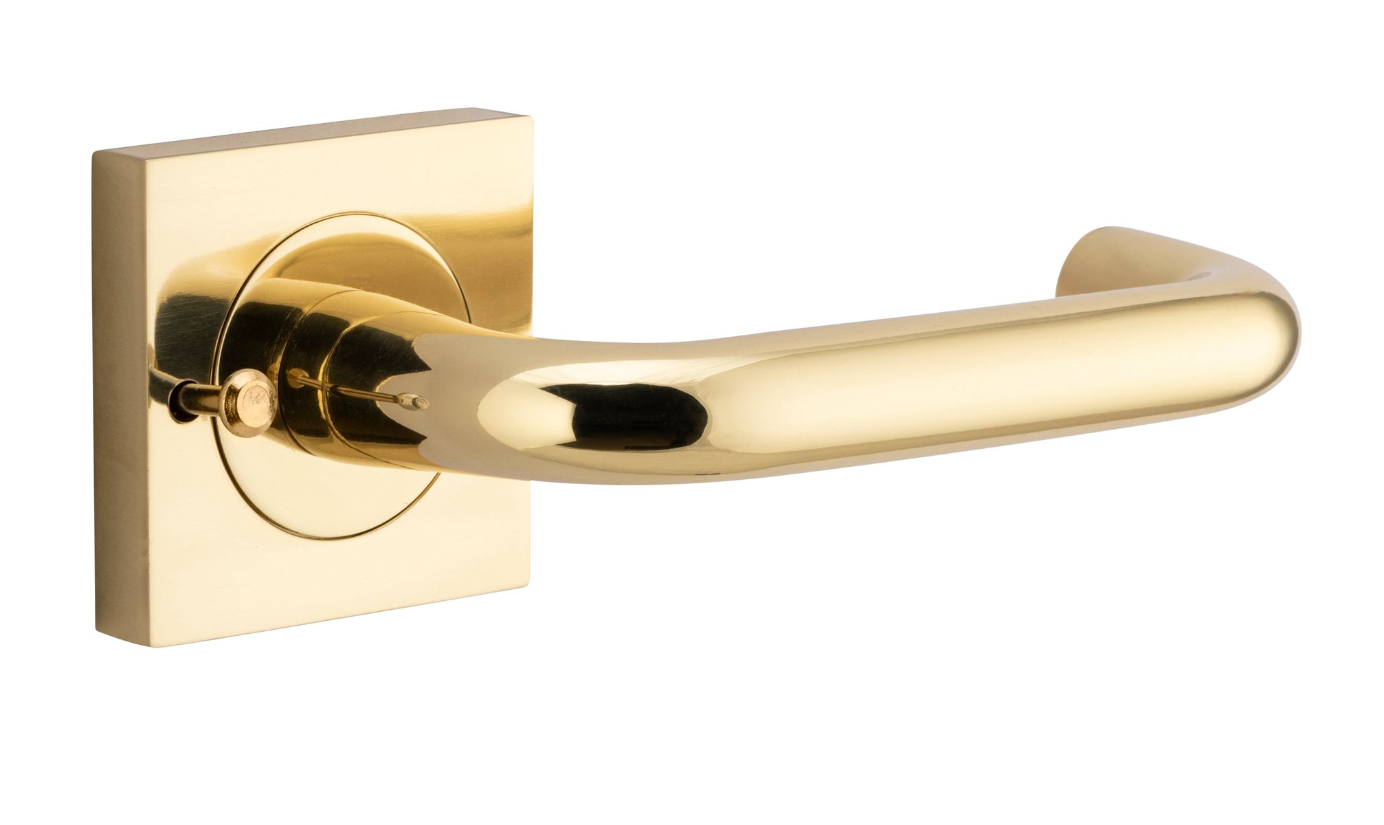 20360KIBPRIV60 - Oslo Lever - Square Rose (Inbuilt Privacy) - Polished Brass - Privacy